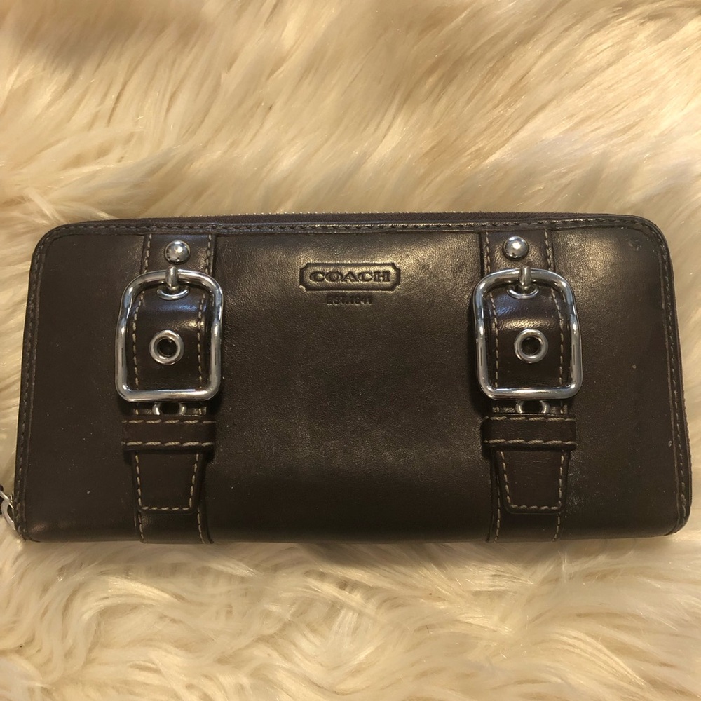 Coach Soho Zoe double buckle zip around wallet